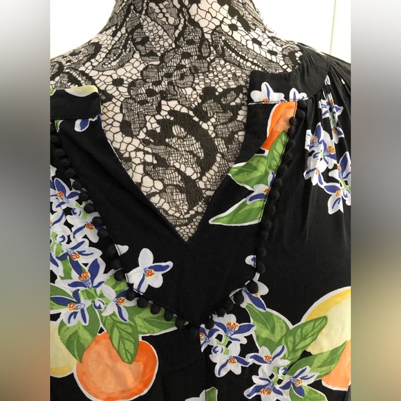 Crown & Ivy 3/4 Sleeve Summertime Dress, Small, Lemons Citrus Squeeze NWT - Picture 3 of 7